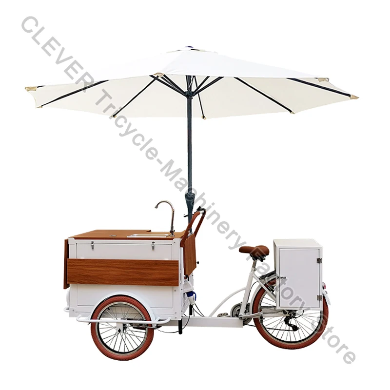 Mobile Business Coffee Bike With Table 3 Wheel Bike For Food Sale Coffee Cart With Water Pump System And Umbrella