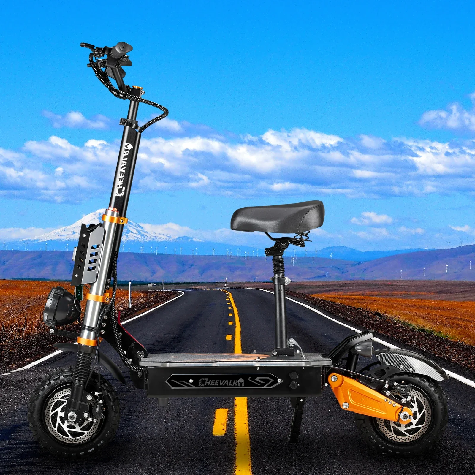Cheevalry S11 PRO 2*3000 واط سكوتر كهربائي قوي 60 فولت 43AH بطارية الكبار سكوتر كهربائي على الطرق الوعرة سكوتر كهربائي