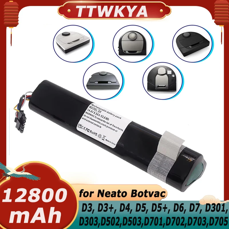 

Replacement Battery 14.4V 61WH 12800mAh For Neato Botvac D3 D4 D5 D6 D7 205-0011 Sweeping Robot