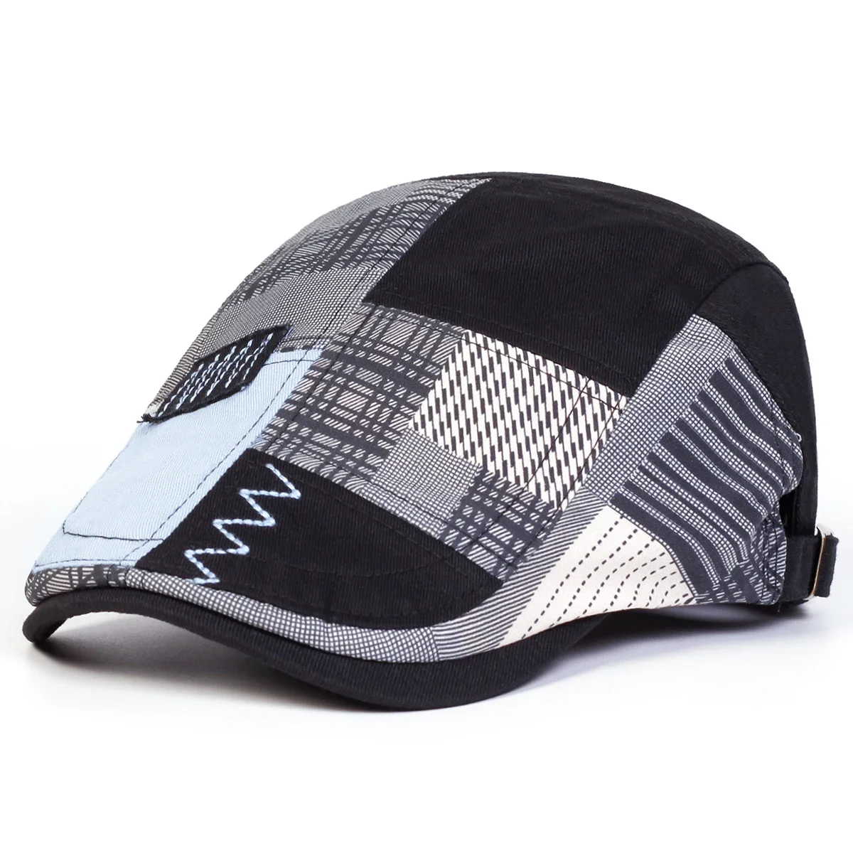 Unisex Colorful Fabric Splicing Newsboy Caps British Painters Hats Spring Autumn Octagonal Cap Hip Hop Berets Hat