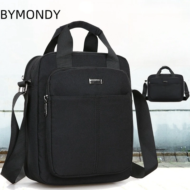 

BYMONDY Men Business Travel Crossbody Bag High Quality Large Capacity Oxford Cloth Handbag Lightweight Shoulder Bags Briefcase