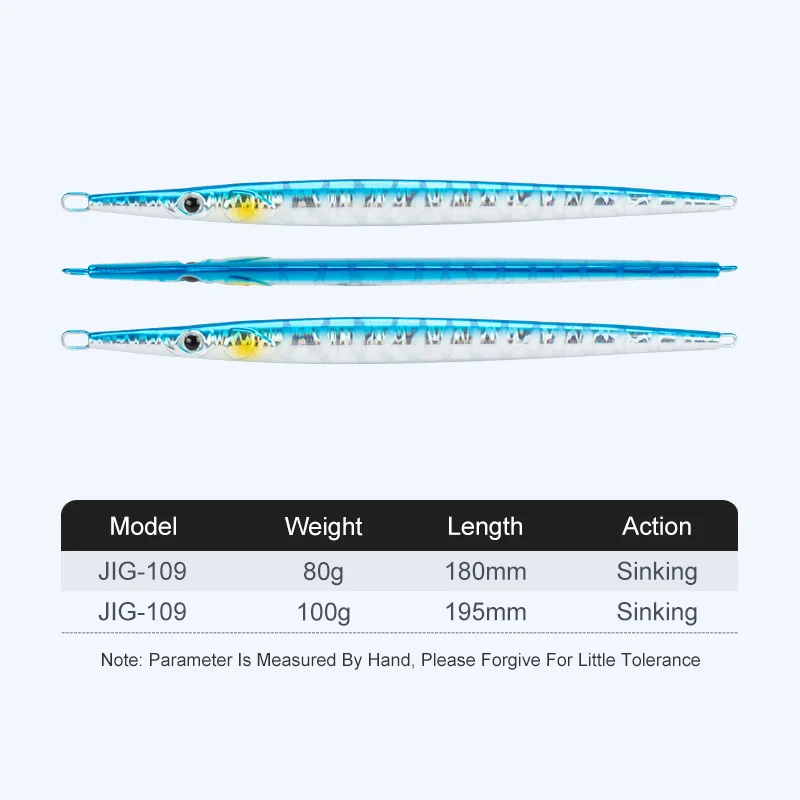 TEASER J109 لوحة حديد لصيد الأسماك البحرية سريعة الغرق 80 جرام 100 جرام، ذيل أصفر، ماكريل، طعم اصطناعي مضيء سريع السحب #2