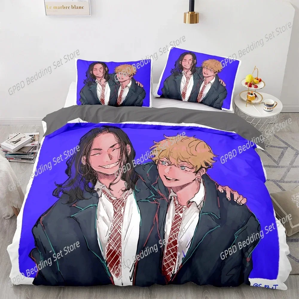 3D Print Tokyo Avengers Manjiro Sano Bedding Set Double Twin King Duvet Cover Comforter Pillowcase Boys Girls Adults Bedroom 2