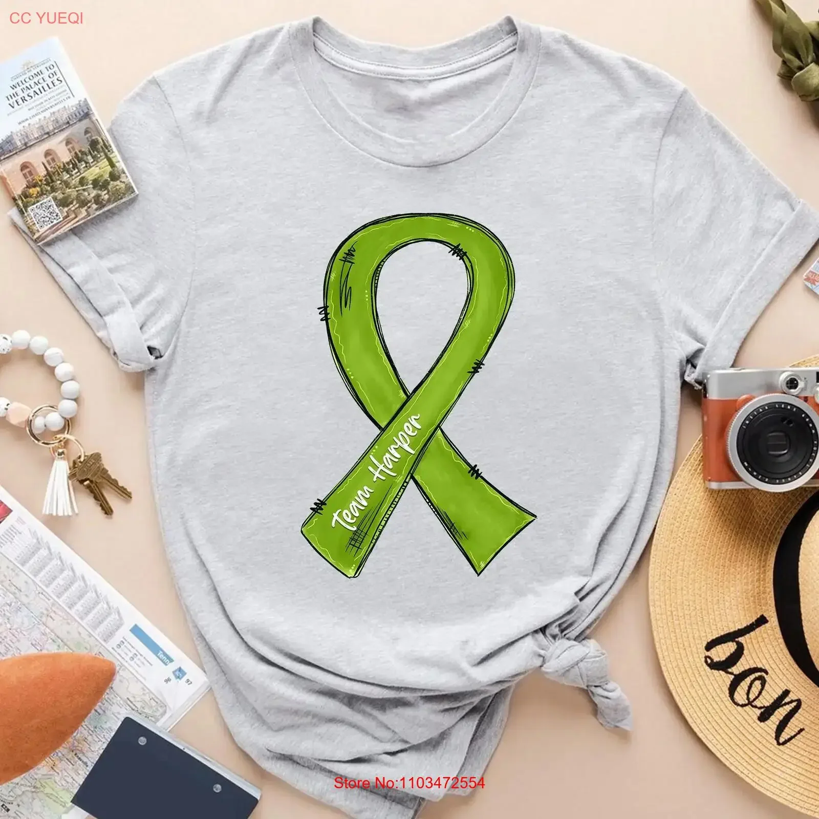 T-shirt Ruban de sensibilisation au lymphome Vert Citron, pour le soutien des équipes et des survivants, style vintage délavé, décontracté et élégant