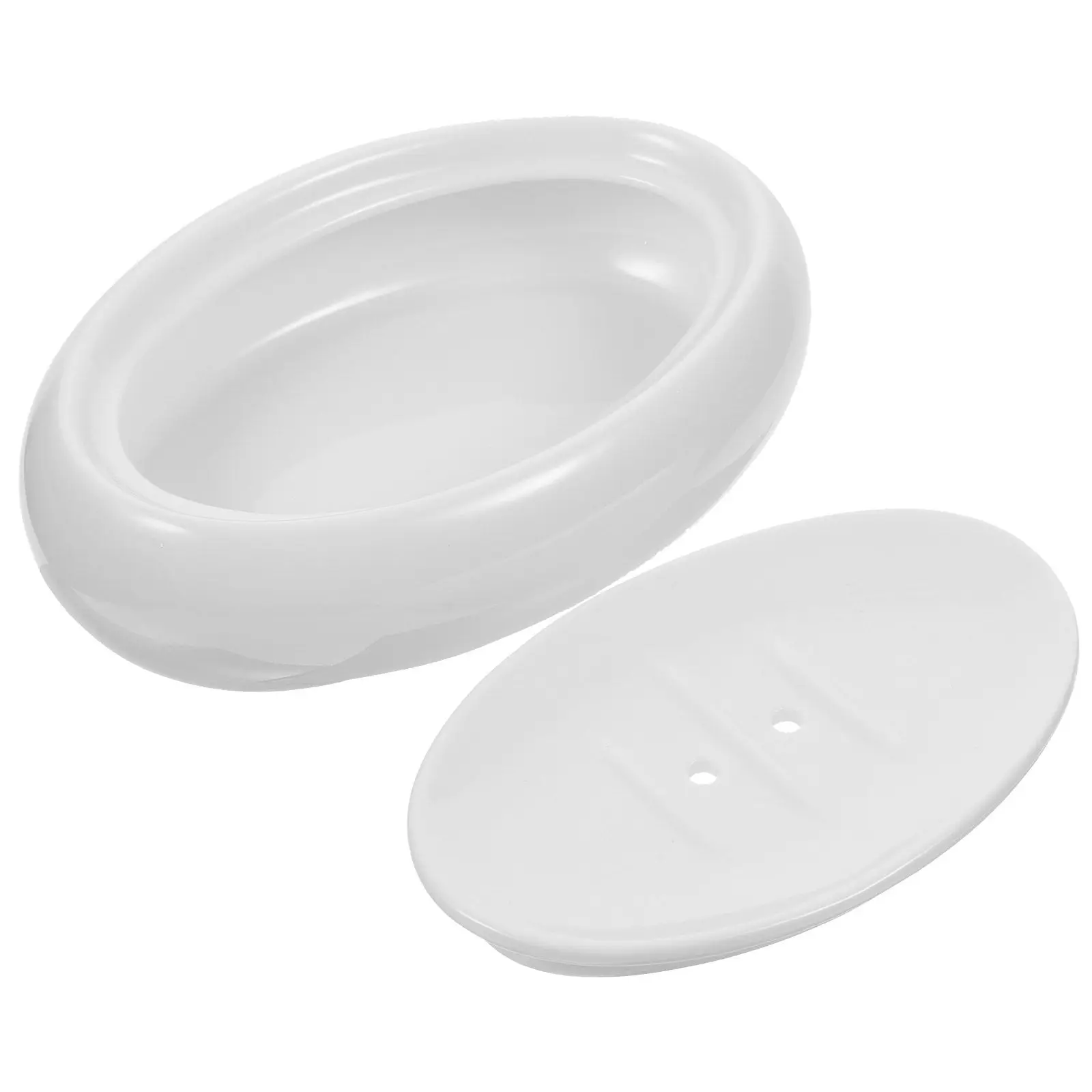 

Керамическая мыльница овальной формы с дренажным поддоном, декоративная подставка для мыла для душа, раковины, организации мелких предметов в ванной и прачечной