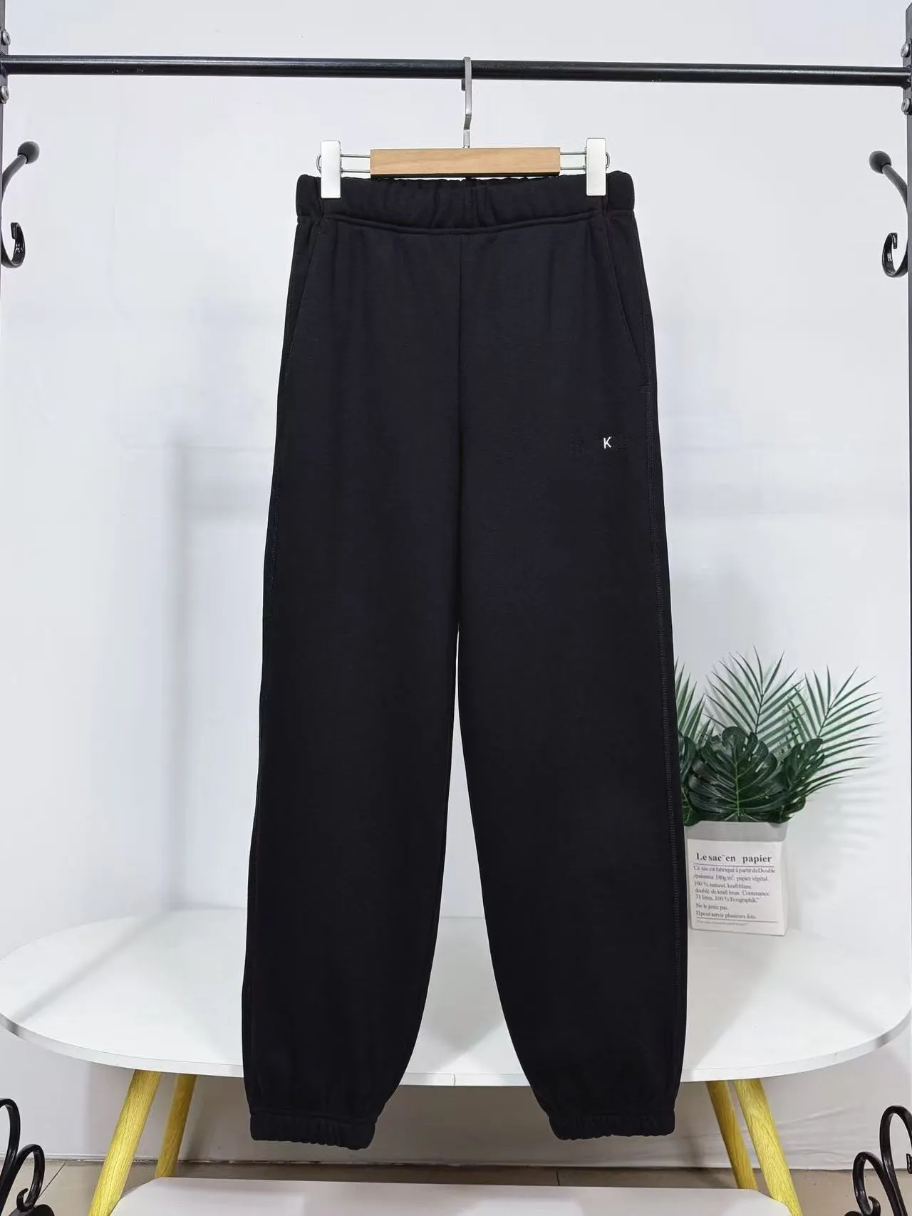 

High Waist Thiened Fce Elastic Band Printed Sweatpants Casual Pants Men Faion Urban Sle Warm Breathable Loose Fit