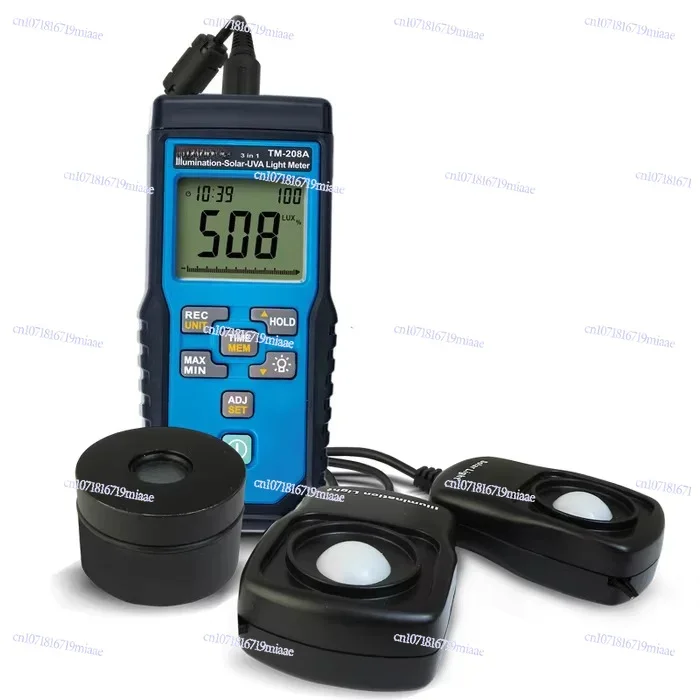 TM-208A Digital Solar Power Meter UVA Meter Multifunctional Photometer with 3-in-1 Lighting Tester