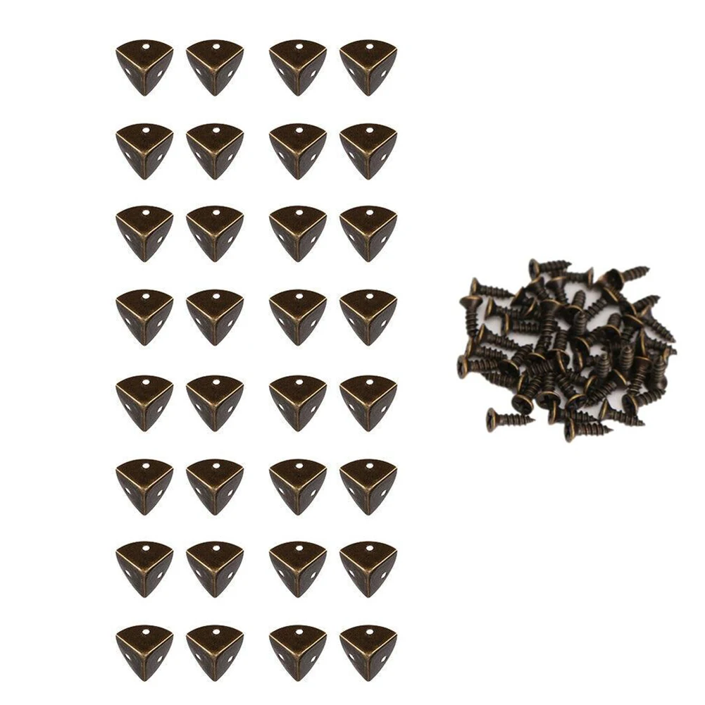 Угловая защита, угловая защита, мебельная фурнитура, 24 шт., высококачественный железный ретро-деревянный корпус, деревянная коробка, угловая защита