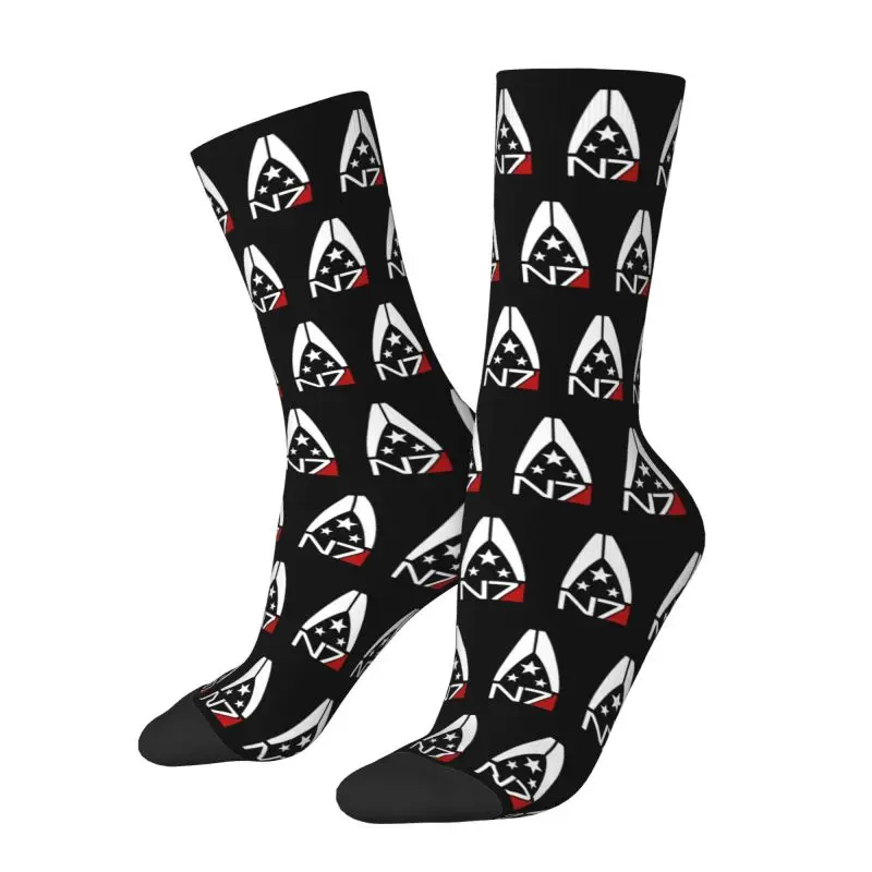 Cute Mass Effect Alliance N7 Logo Socks Men Women Warm 3D Printed Basketball Sports Socks