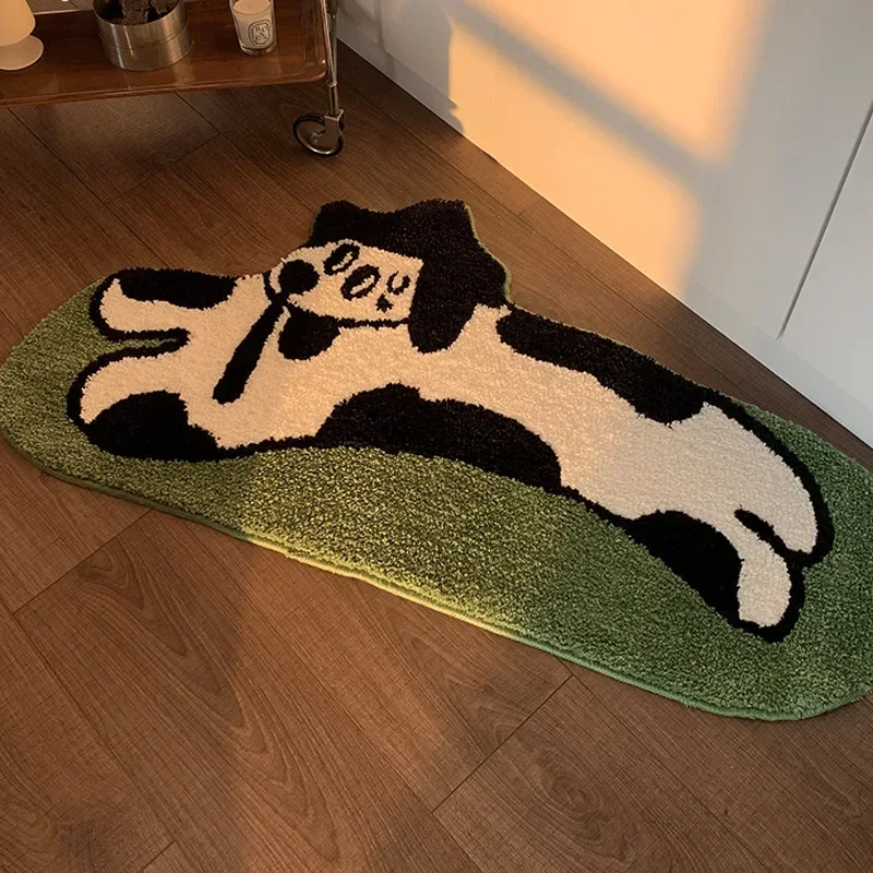 

Imitation Cashmere Soft Living Room Carpet Cartoon Dog Bedroom Non-slip Carpet Cute Crawling Mat Babe Bedside Area Rugs Navidad