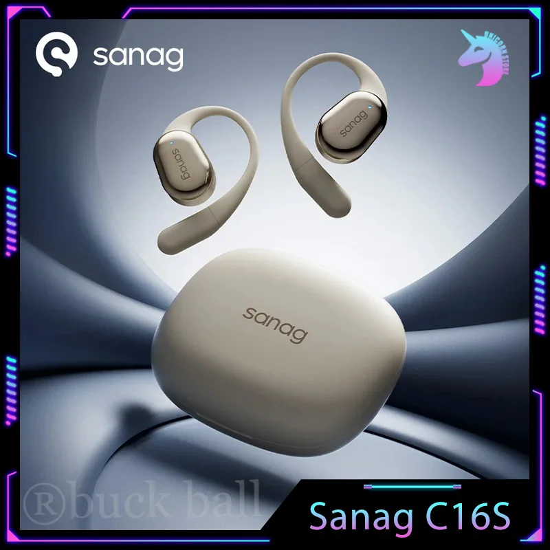 Sanag C16s Headset Wireless Bluetooth Earphone Open Ear Ows Headphones Hifi Sound Headset 8hours Custom App Control Tws Earbuds