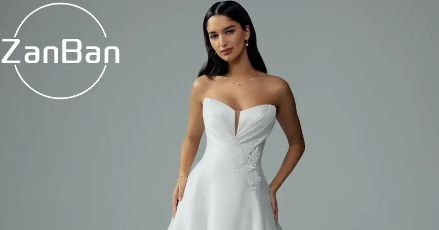 ZanBan Customized Exquisite White Appliques Satin Bridal Gown Elegant Sweetheart Wedding Dresses Simple A-Line Special Occasion