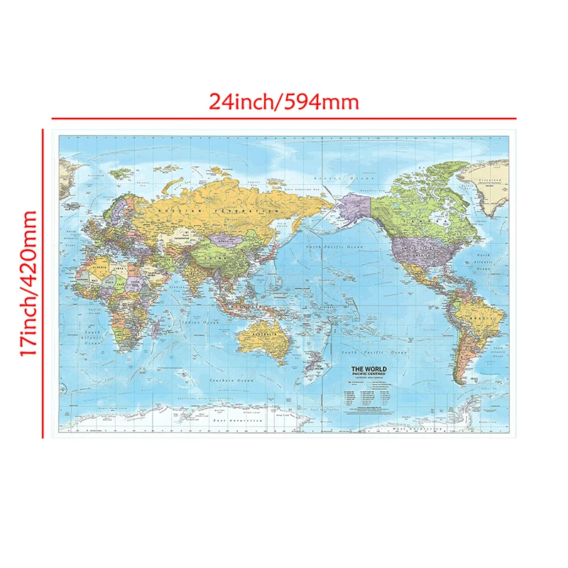 Carte du monde, 59x42cm, avec Distribution politique, toile imprimée, photos détaillées du monde, décor pour bureau, école et maison, 2012