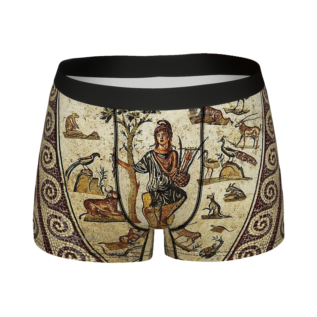 

Antique Roman Mosaics Man's Boxer Briefs Underwear Forest Animal Highly Breathable Top Quality Birthday Gifts