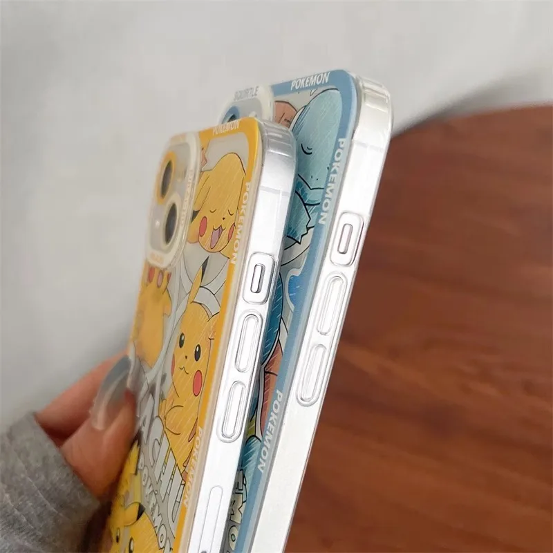Urocze etui na telefon z motywem POKEMONA Pikachu do iPhone 18 12 13 14 15 16 17 Pro Max Plus mini 18Pro Air Snorlax Squirtle Gengar, miękka obudowa — zdjęcie produktu 4