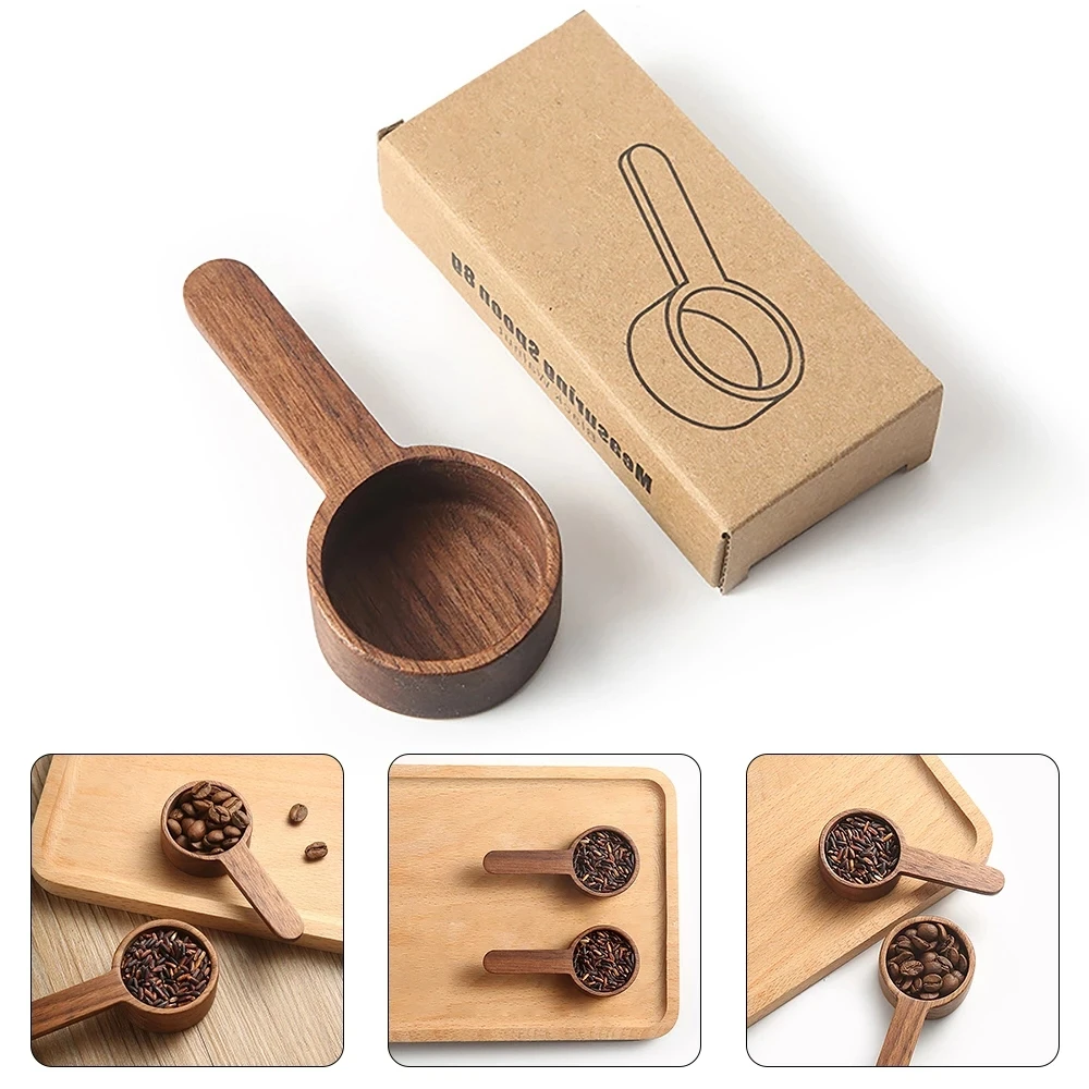 Coffee beans coffee powder spoon wooden quality spoon set kitchen coffee sugar seasoning spoon cooking household measuring tools