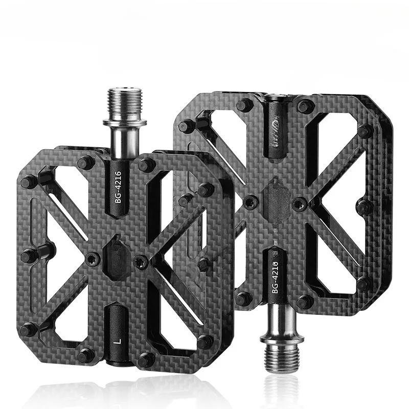 Cycling Carbon Fiber Pedal Wheel Triplein Titanium Axle Pedal Road Bike Cycling Equipment