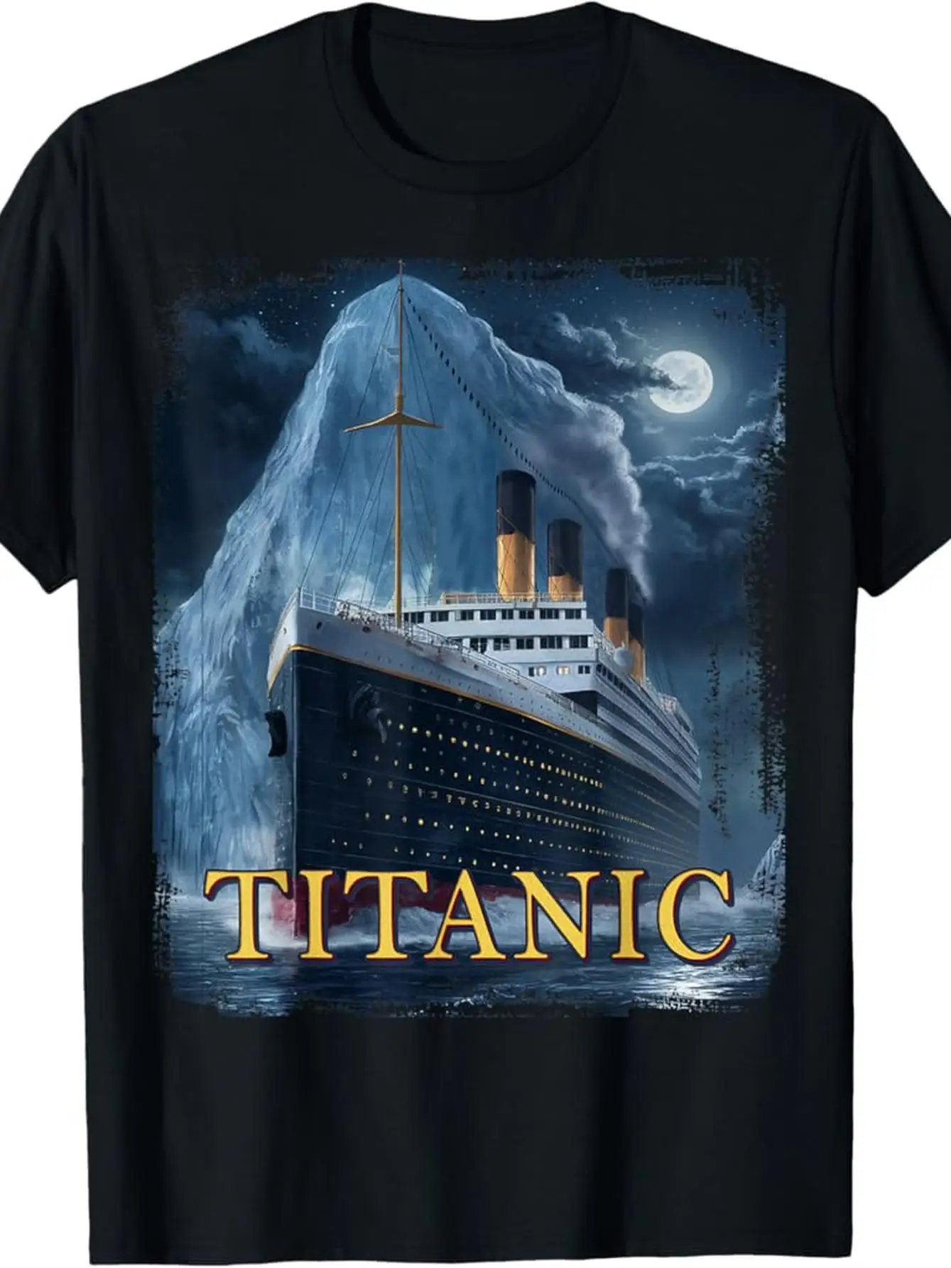 Men's Retro Titanic Cruise Ship Pattern T-Shirt Water Theme  Durable Print Pure Cotton Couple T-Shirt  graphic t shirts