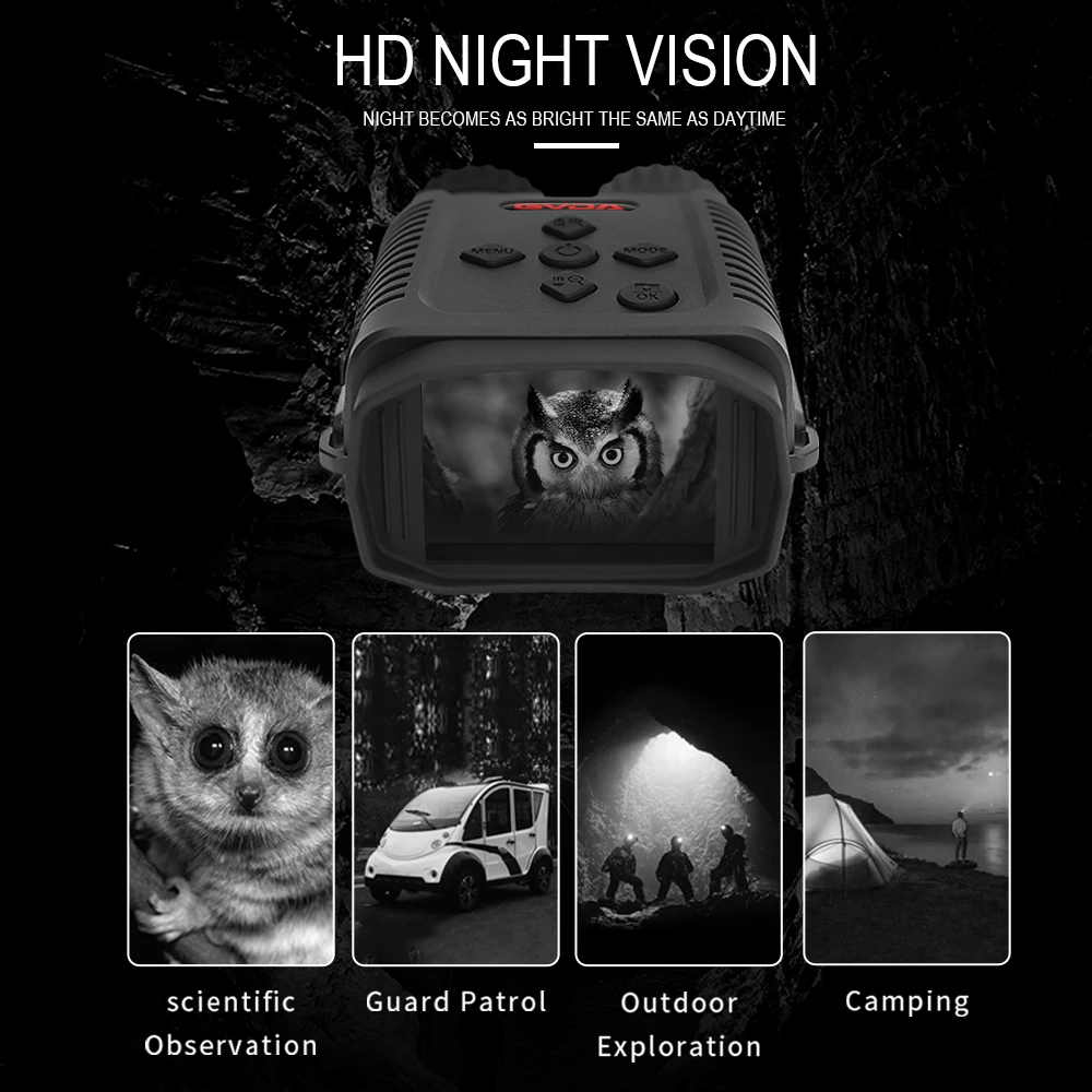 GVDA Mini Night Vision Binocular Infrared Digital Hunting Camping Telescope Day Night 4X Zoom 300m 1080P HD Night Vision Goggles