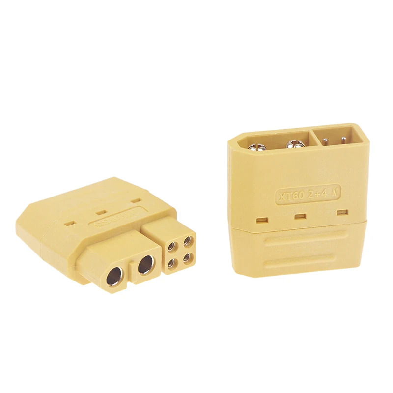 1pair XT60 (2+4) Male Female Plug Connector With Signal Pin And Sheath Solder Wire Model Accessories