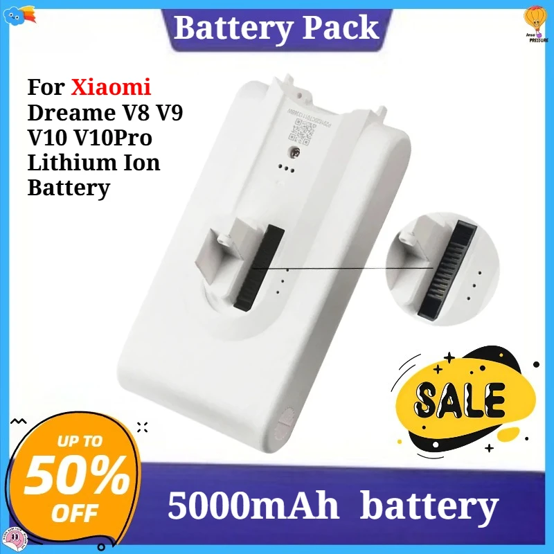 

5000mAh Replacement Vacuum Cleaner Spare Battery For Xiaomi Dreame V8 V9 V10 V10Pro Lithium Ion Battery