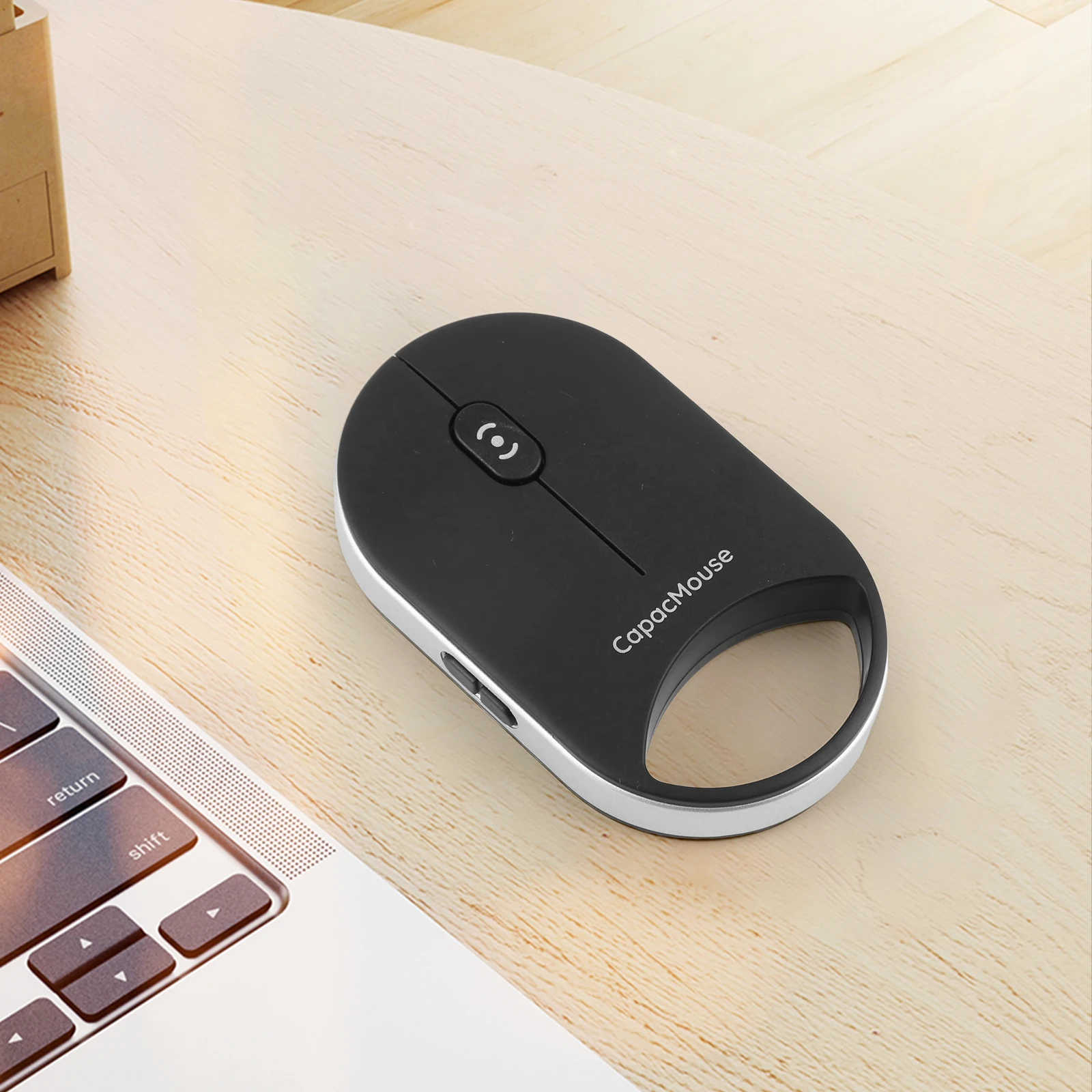 Ratón inalámbrico ultrafino para ordenador con receptor USB, Mini ratón capacitivo, 4 DPI ajustables para ordenador portátil y PC