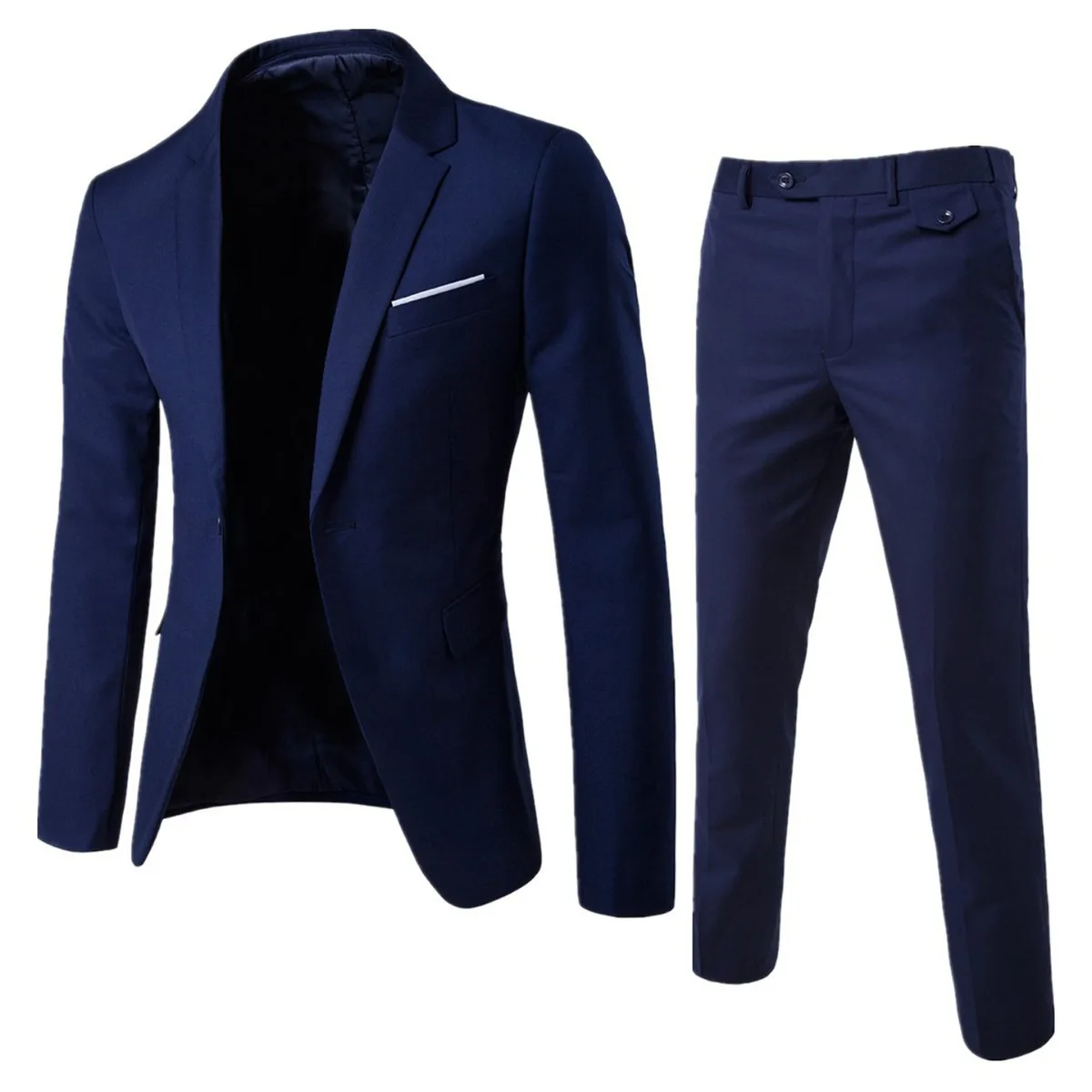 BS04001 Fashionable all-match business solid color men's groom suit two-piece suit