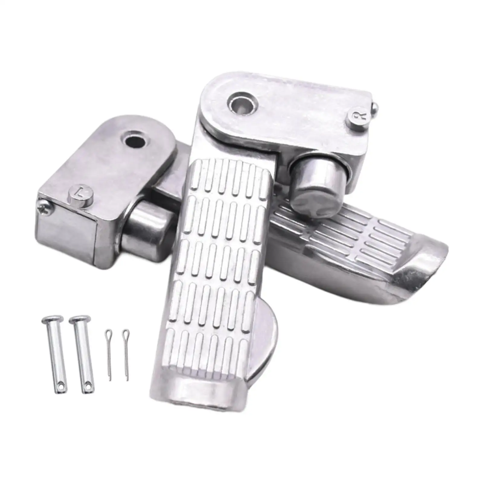 1 Pair of Motorcycle Foot Pegs Pedal Aluminum Alloy 11x2.5cm Spare Parts for E-bike Scooter Simple Assembly Folding