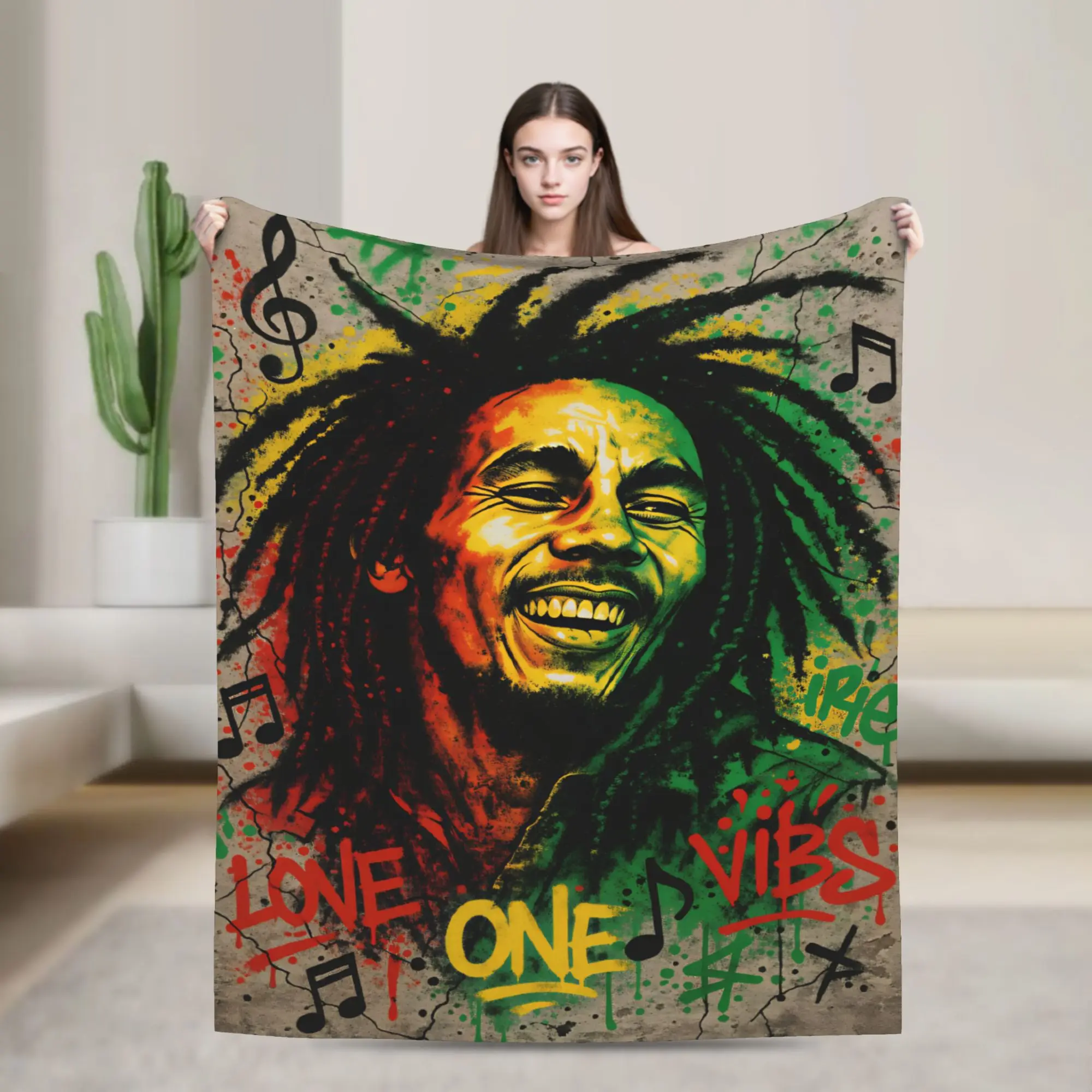 Soft Blanket Plane Travel B-Bob M-Marley Singer Throw Blanket Funny  Bedspread For Sofa Home