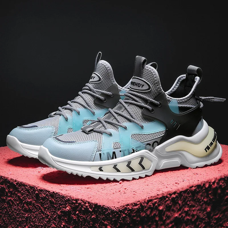 Fashion Men Sneakers Mesh Casual Shoes Lac-up Men Shoes Lightweight Vulcanize Shoes Walking Sneakers Zapatillas Hombre