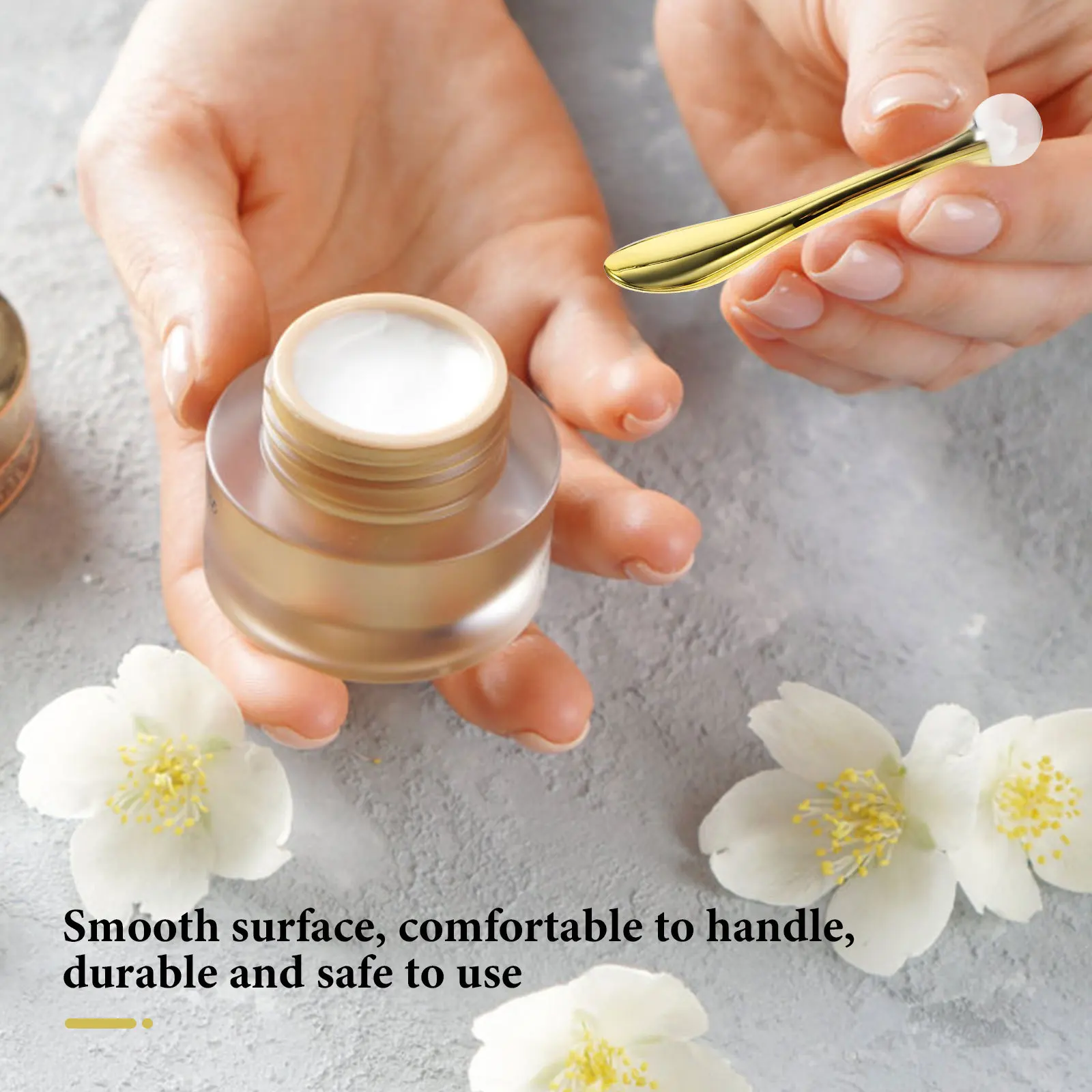 Cuillère de crème pour les yeux en alliage de Zinc, masseur Facial Portable pour les cernes, soulagement des rides, outil de soins oculaires, fournitures de Massage, 5 pièces