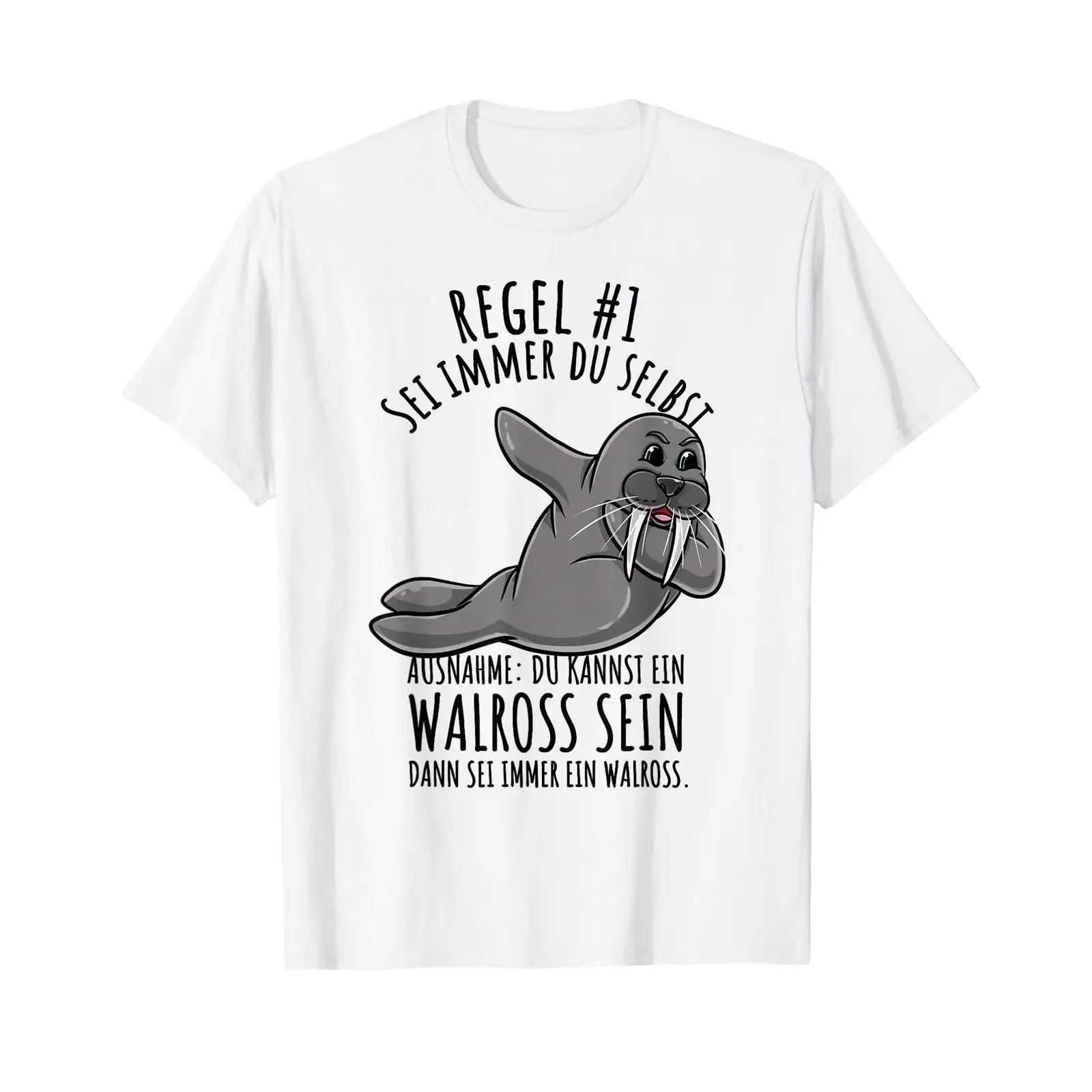 Always Be Yourself Dabbing Walrus T Shirt vintage Washed Soft homme Casual designer clothes Versatile Unisex Stretched Slightly