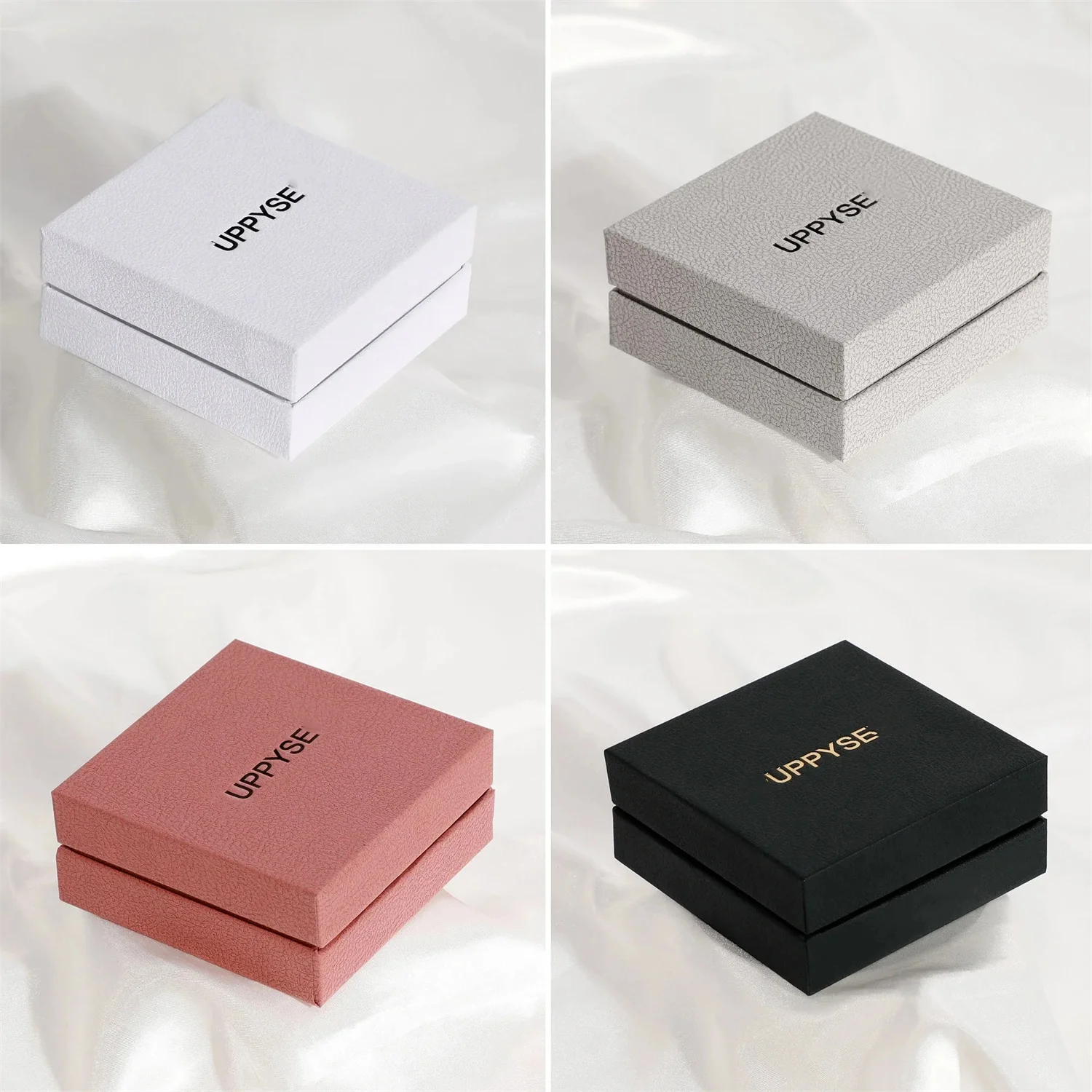 50pcs Gift Box Carton Multicolor Ring Necklace Box Bracelet Box Jewelry Box With Sponge Pad Custom Personalized Logo Chic Small