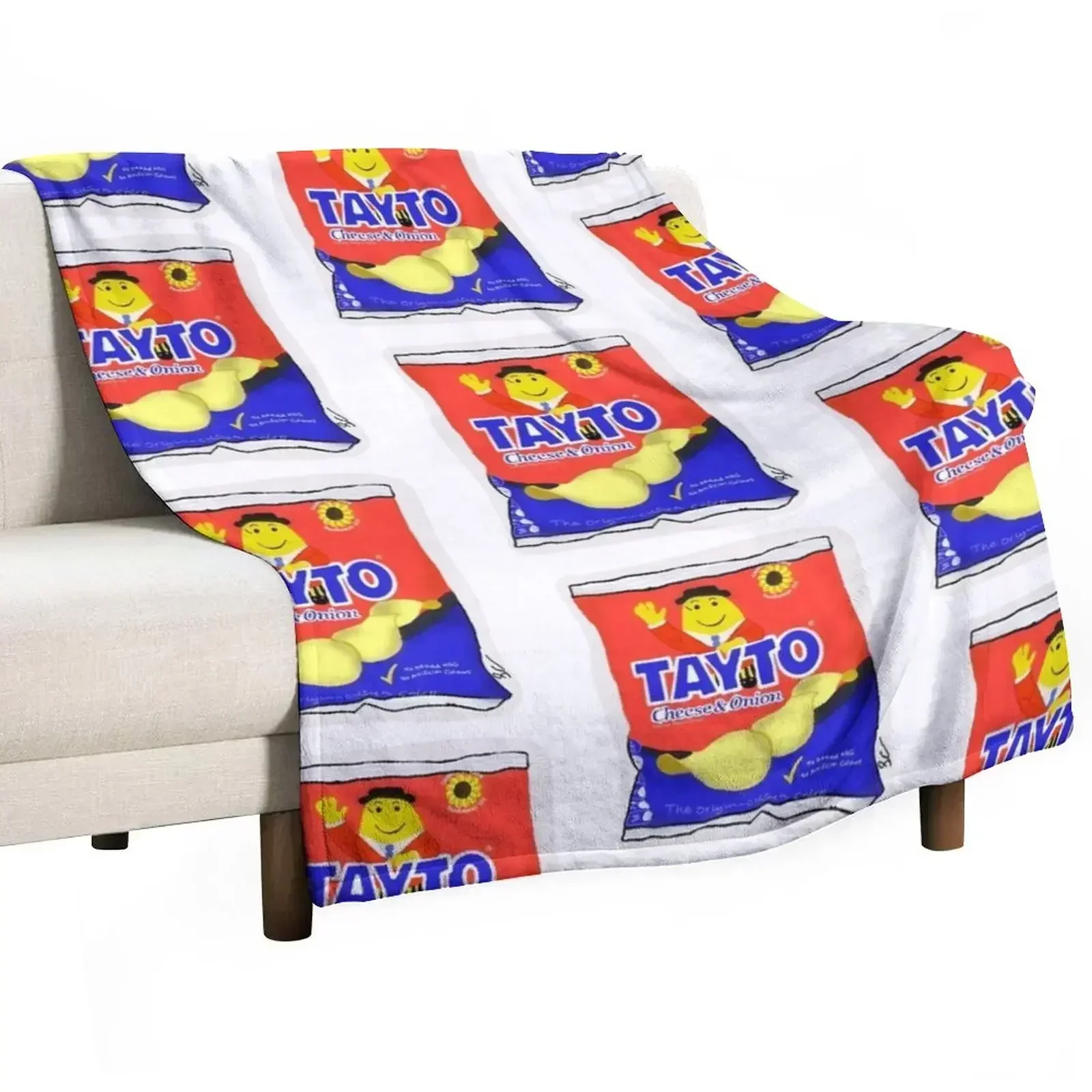 

Tayto cheese and onion Irish Throw Blanket Warm Flannel Blanket for Couch Chair Bedroom