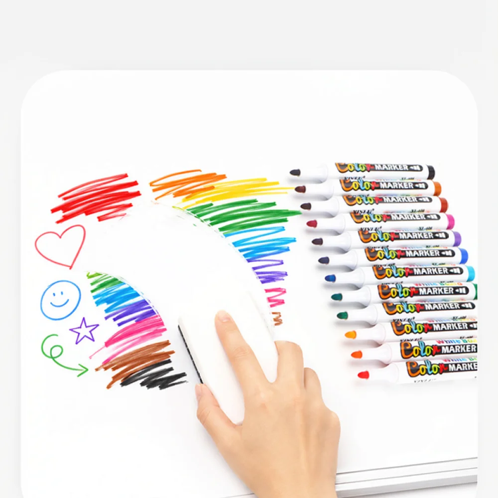 Office School Supplies Dry Erase Markers Set Erasable Colorful Pens For Drawing Board Writing Quick Dry Ink Tool
