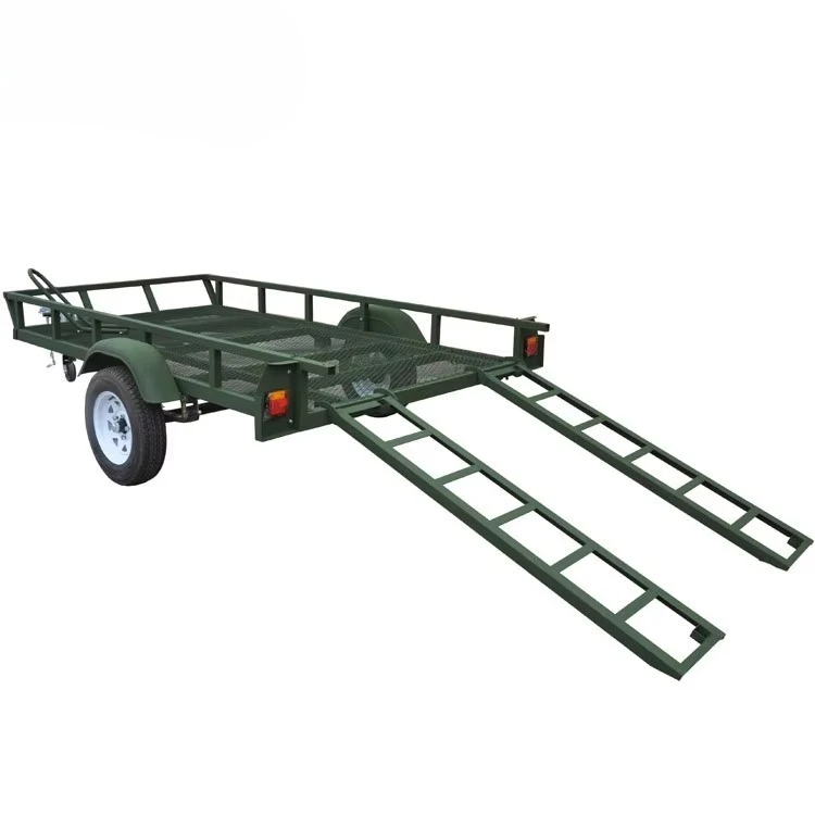 Small ATV Tractor Farm Dump Motorcycle Trailer with Loading Ramp for Sale