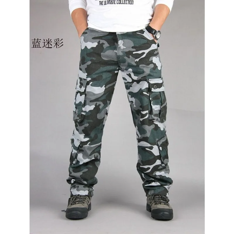 2023 new street wear men's multi-pocket washed cargo pants men's loose cotton pants men's casual pants