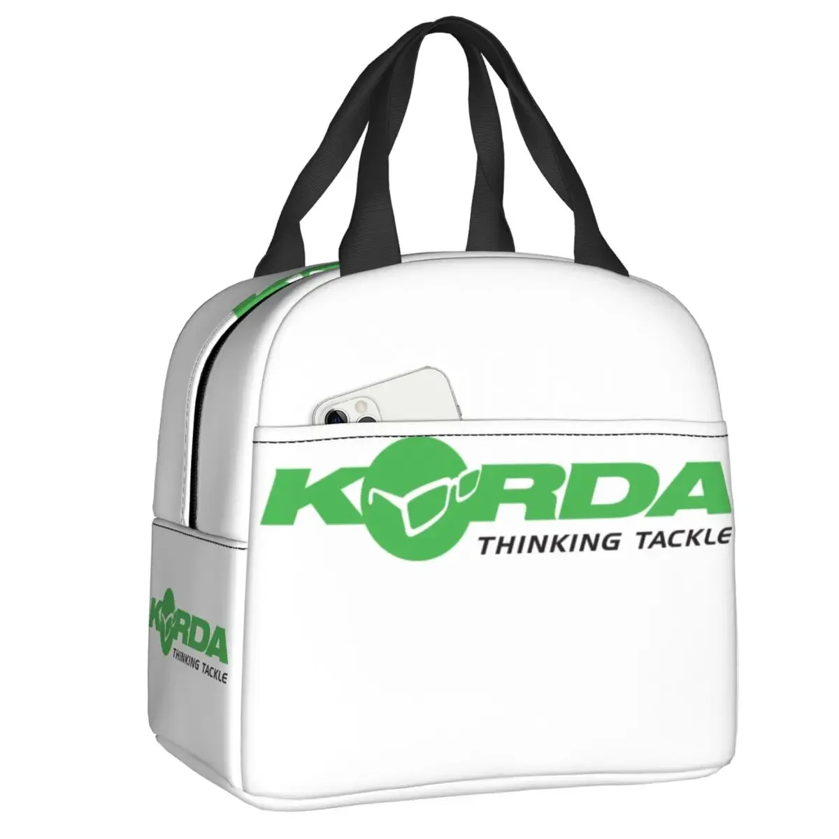 Korda Fishing Logo Insulated Lunch Bag for Women Portable Fisherman Gift Thermal Cooler Bento Box Beach Camping Travel