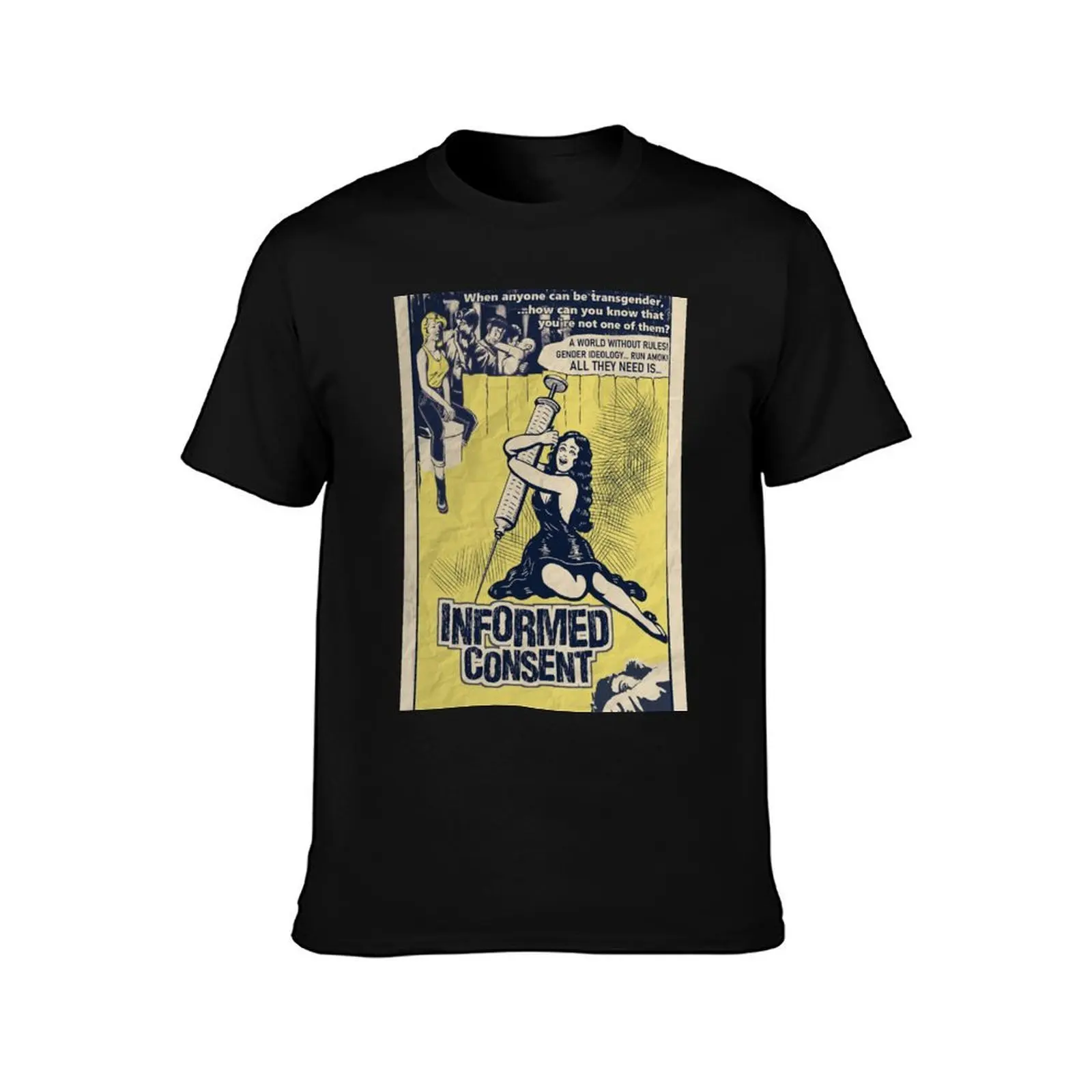 INFORMED CONSENT T-Shirt Fashion Graphic Tee for Men T-Shirt