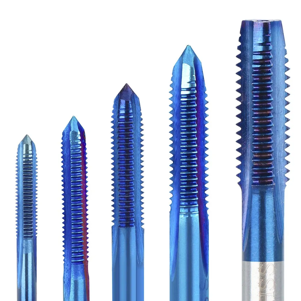 XACN Mini Metric Thread Tap Machine Tap M3 M4 M5 M6 M8 Right Hand Nano Blue Coated HSS Straight Flute Tap Drill Hand Tools