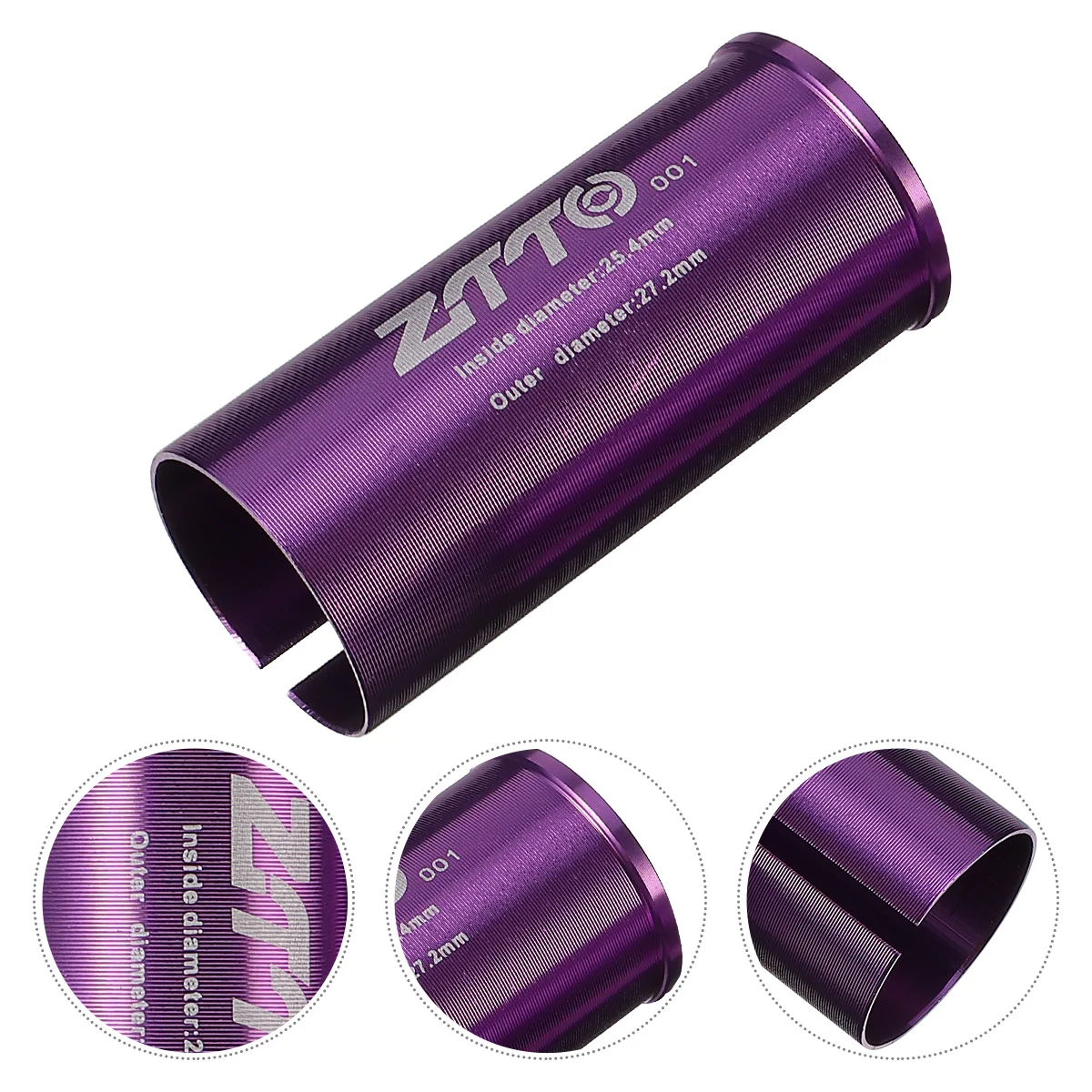 

2Pcs Bike Seatpost Tube Adapter Aluminum Alloy Durable Reducer Shim 25.4mm to 27.2mm Road Bike Seatpost Converter