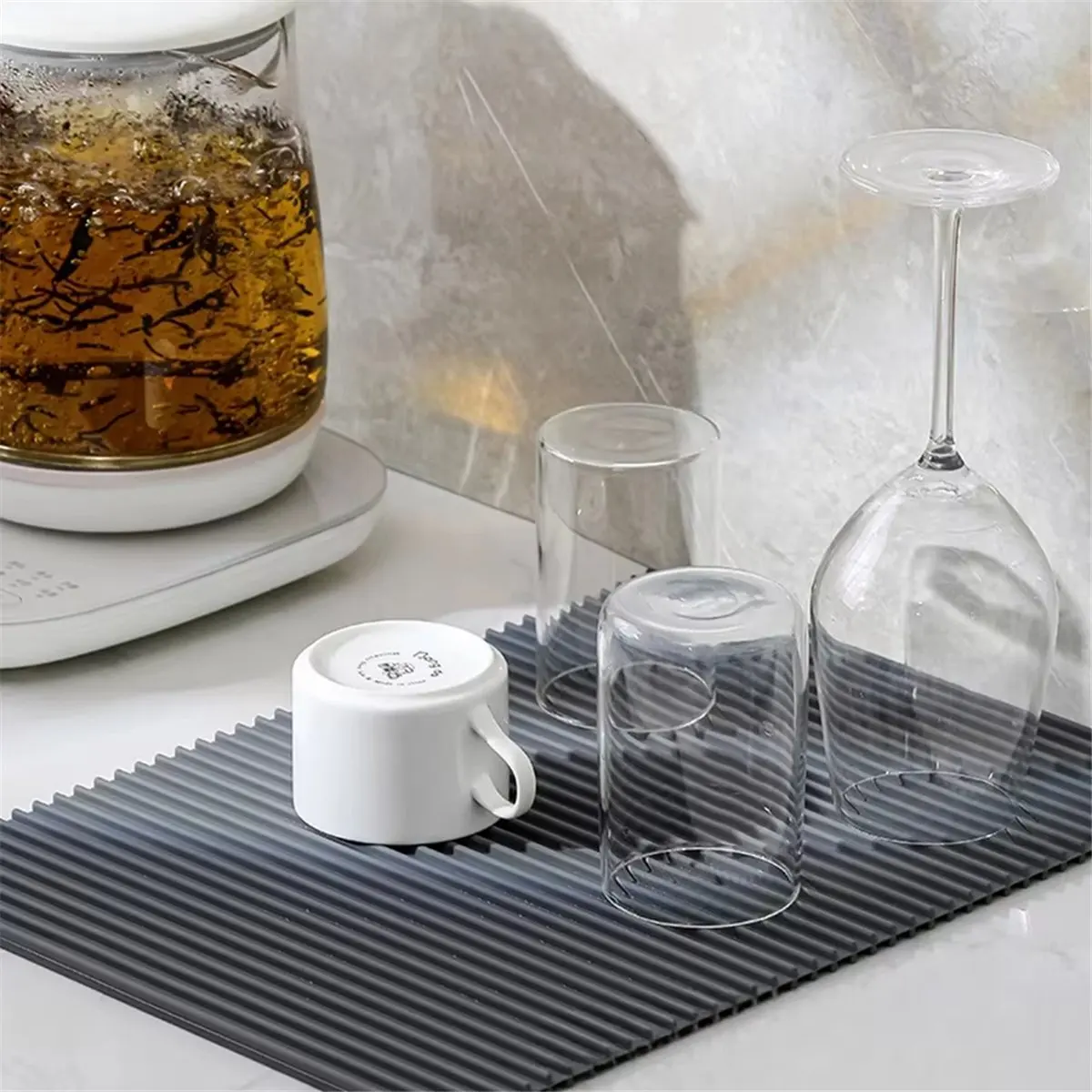 Rank! Silicone Kitchen Mats for Countertop - High Temperature Resistant, Anti-Scalding, Anti-Slip Coasters and Placemats