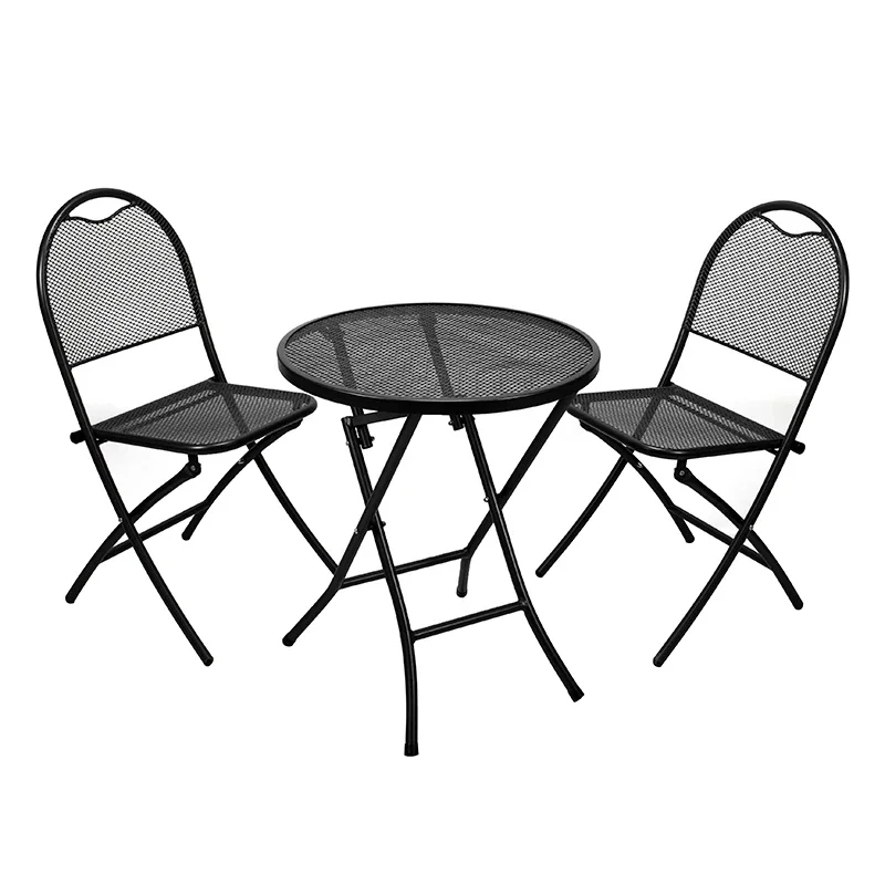Portable Outdoor Garden Furniture Poker Banquet Catering BBQ Camping Picnic Folding Table Metal Mesh Chair