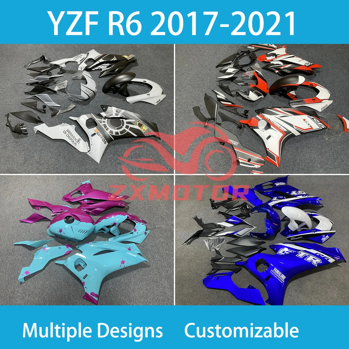 YZFR6 17 18 19 20 21 Cool Fairing Kit for YAMAHA YZF R6 2017 2018 2019 2020 2021 Injection ABS Fairings Bodywork Panel Set New