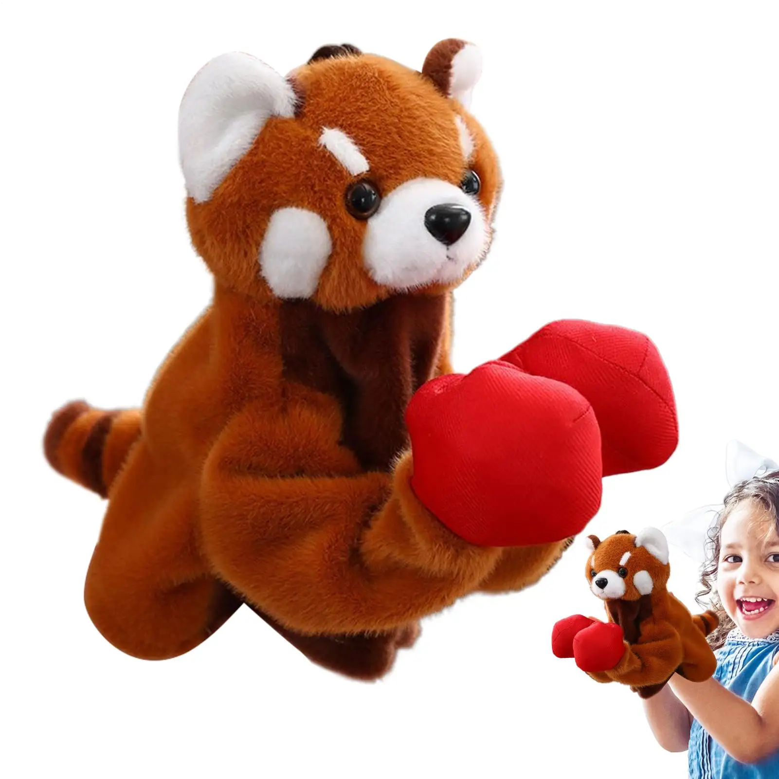 Hand Puppets Boxing Interactive Soft Toy with Extendable Arms Boxing Puppets for Educational Role Play Storytelling Birthday