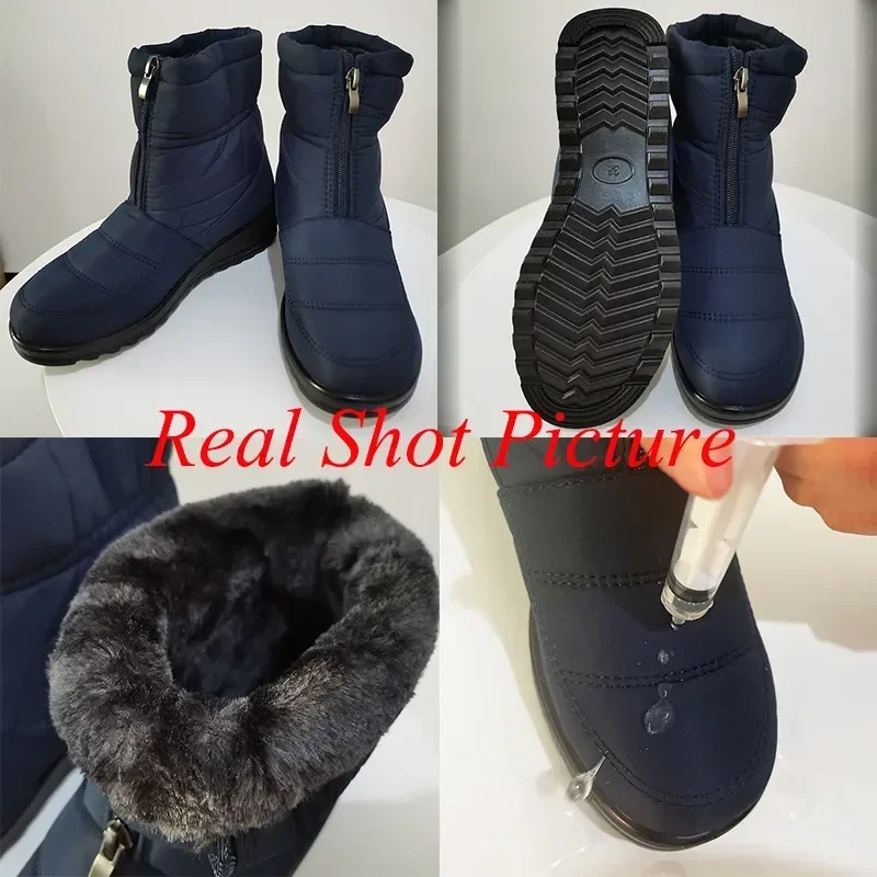Boots Women Non Slip Waterproof Winter Snow Boots Platform Shoes for Women Warm Ankle Boots Cotton Padded Shoes Botas De Mujer image 6