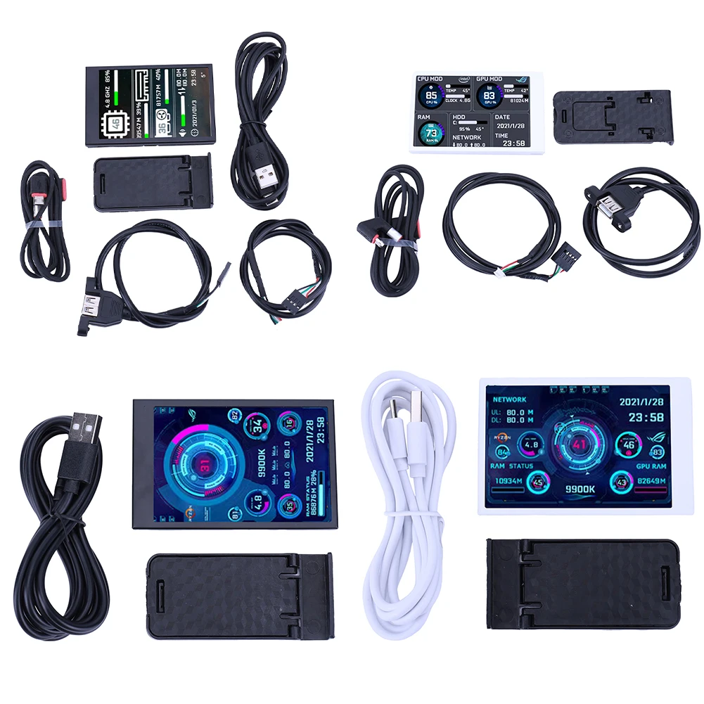 3.5in Type-C Sub Screen Computer Temperature Display Sub Screen USB Temperature Display Screen for Freely AIDA64