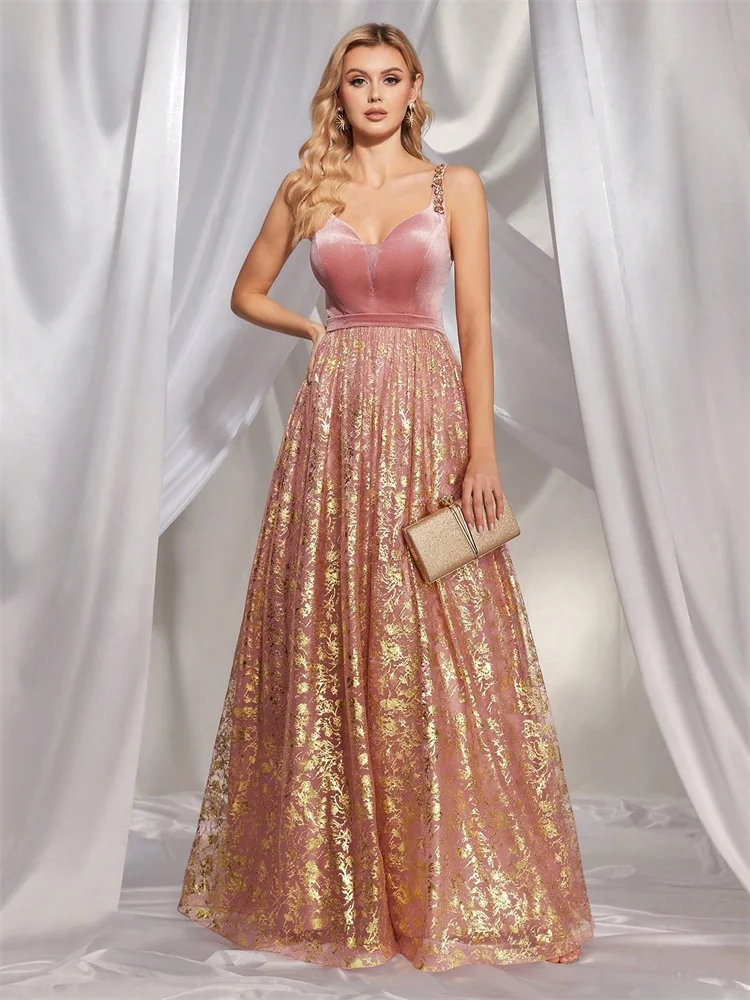 

Lucyilove Luxury Chiffon Sexy slip dress Backless Evening Dresses Women Formal Wedding Bridesmaid Party Gown Floor Lenght Dress