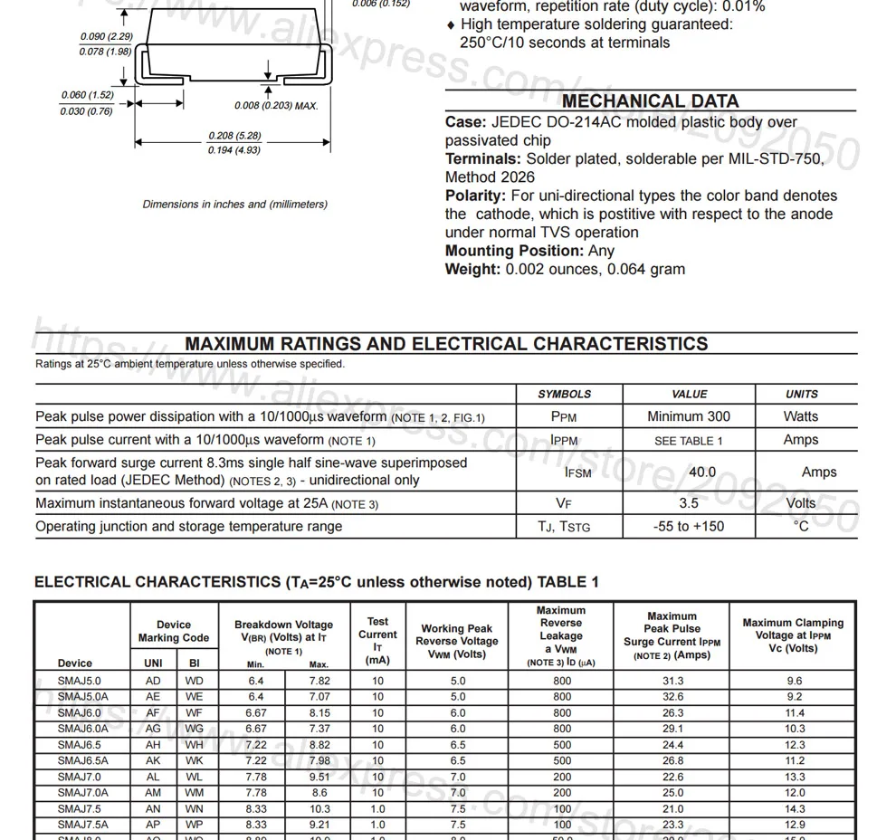 JASNPROSMA 500 шт. 1800 шт. SMAJ SMAJ54 SMAJ54A SMAJ54CA SMAJ58 SMAJ58A SMAJ58CA SMAJ60 SMAJ60A SMAJ60CA диод DO214AC
