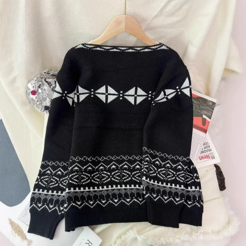 

Jumper women's knitting Color-Block Casual Loose Sweater